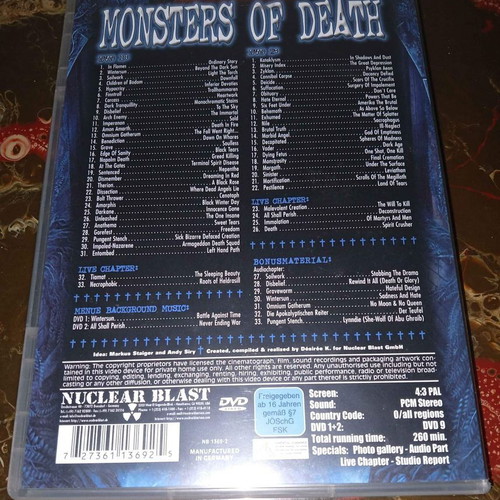 Monsters of Death double DVD like new, metal