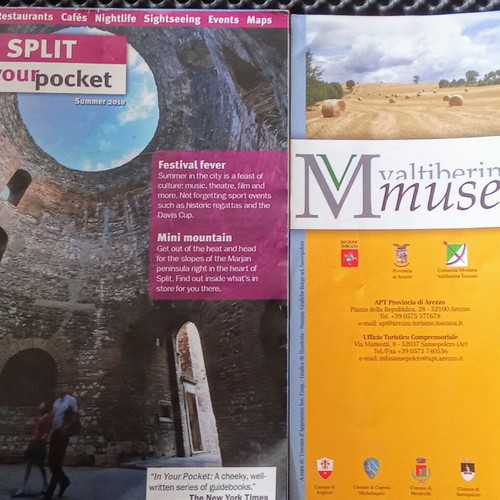 Travel books used, Croatia & Valtiberina Musei maps and guides