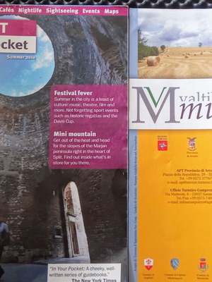 Travel books used, Croatia & Valtiberina Musei maps and guides
