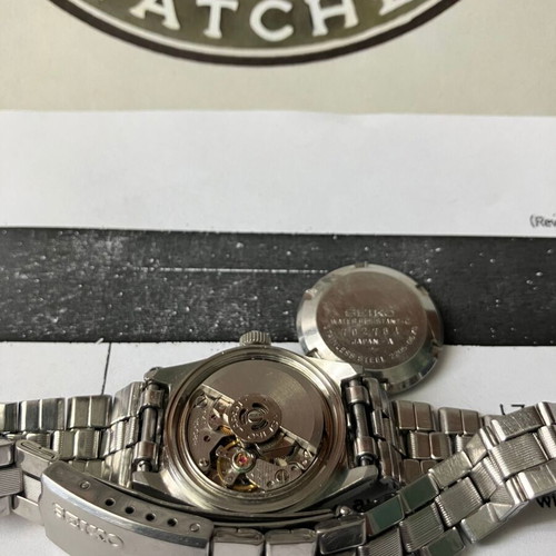 Seiko Automatic 2205A women's watch used, vintage, red-silver