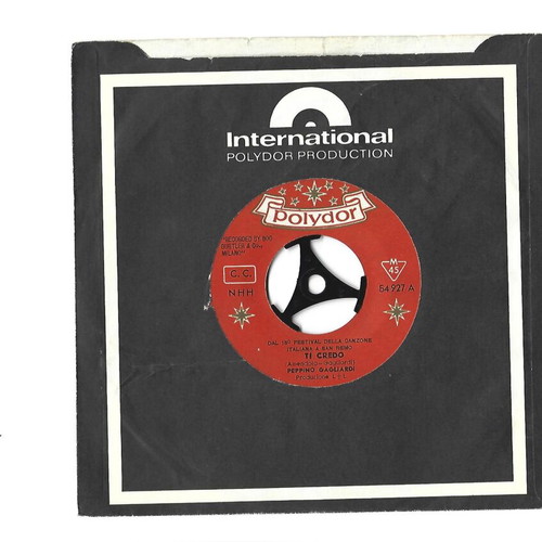Peppino Gagliardi Ti Credo rare record from San Remo festival