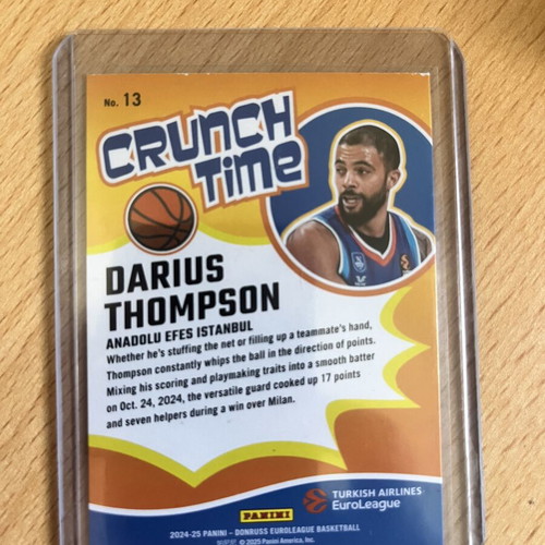 Darius Thompson Crunch Time Panini Euroleague Donruss numbered /149