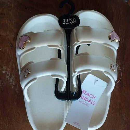 Women's slippers, white, size 38/39