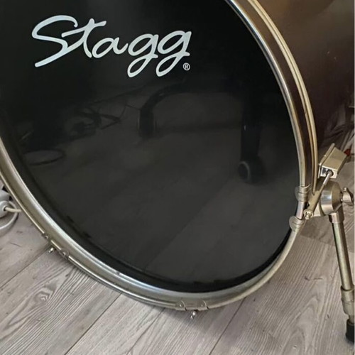 Stagg drum set used, complete with bass drum, toms, snare and cymbals