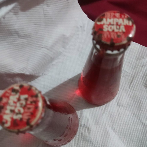 Campari Soda bottles used vintage for decoration