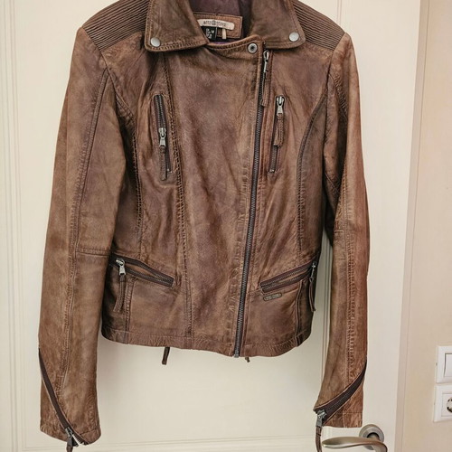 Attrattivo leather biker jacket like new, brown, vintage style