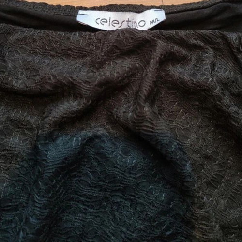 Celestino black crop top with lace new, size M / 38 / 10