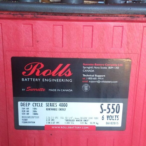 Rolls S-550 6V Deep Cycle Batteries used, set of 4