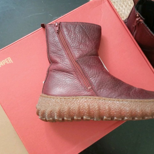 Camper boots burgundy leather like new, size 39/39.5