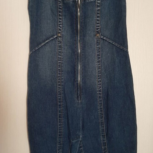 Strapless jean dress Paranoia like new, size M, black and blue