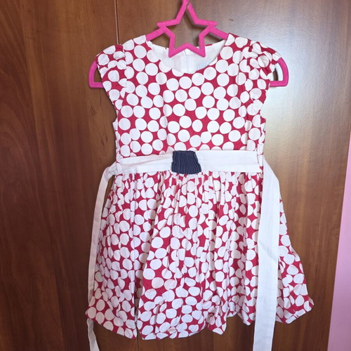 Alouette girls' dress red and white polka dots like new, age 3