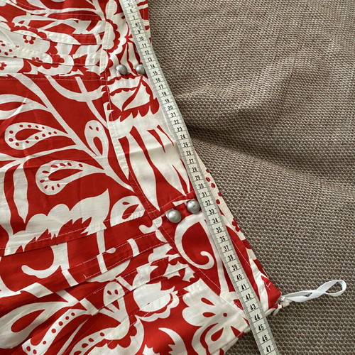 Jelo summer midi skirt floral pattern red and white size L