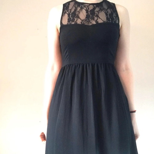 Zara black long dress used, size S