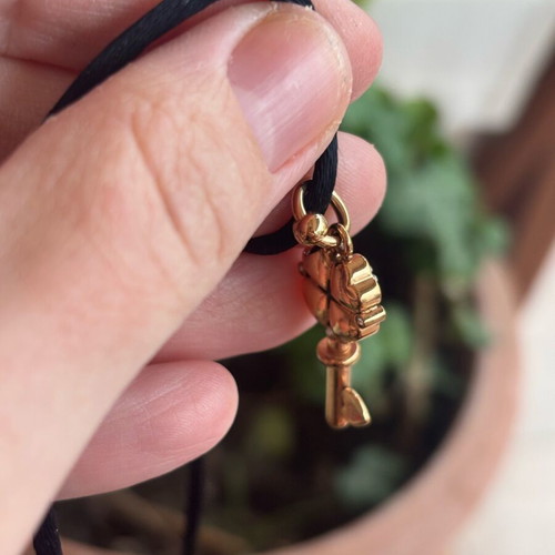 Folli Follie Heart 4 Heart Necklace Four-Leaf Heart Key like new, gold tone