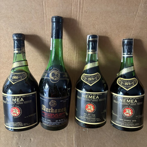 Nemea collectible wines pack of 4 bottles 1978-1980