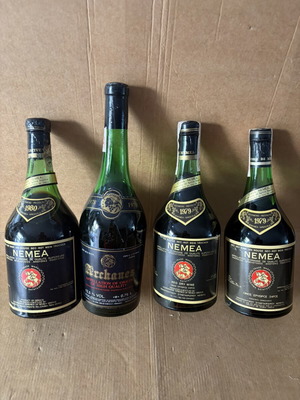 Nemea collectible wines pack of 4 bottles 1978-1980