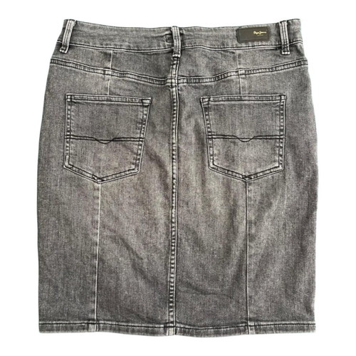 Pepe Jeans London Faded Denim Black Skirt Size XL like new