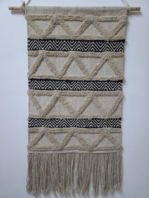 Boho Wall Hanging like new with wooden hanging rod