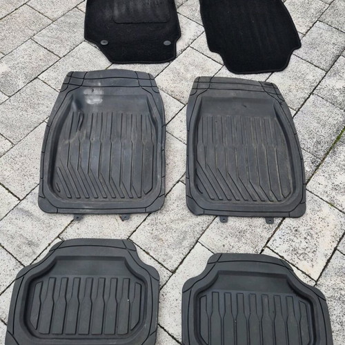 Car floor mats set used 6 pcs (2 carpet + 4 rubber) universal