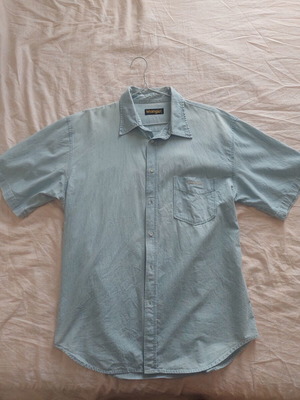 Wrangler short sleeve denim shirt XL, light blue
