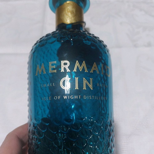 Mermaid Gin bottle used, empty, handmade design