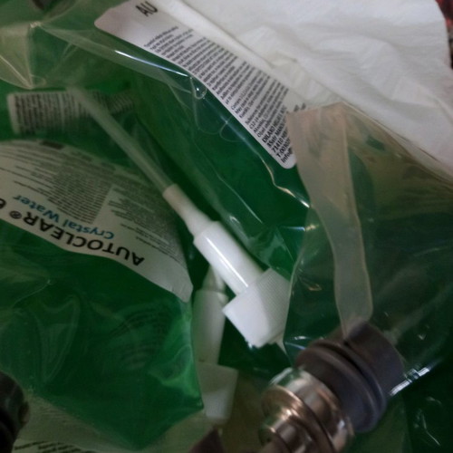 Auto Janitor Dispenser new with 7 Auto Clear Crystal Water refills