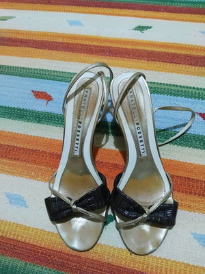 Fratelli Rossetti πέδιλα δερμάτινα σαν καινούργιο, καφέ και χρυσαφί