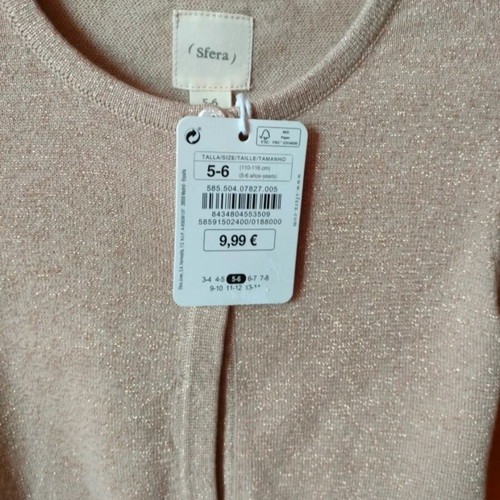 Sfera girls' bolero, gold, size 5-6 years