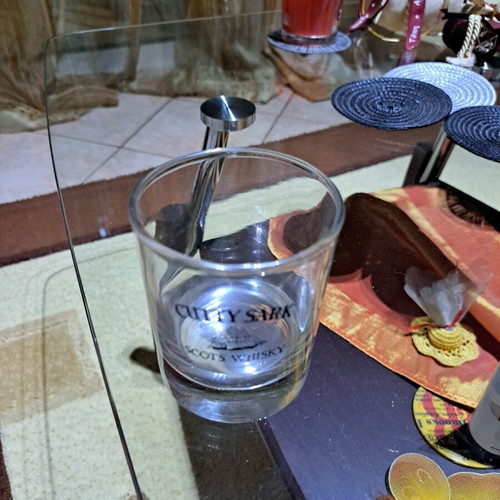 Cutty Sark whiskey glass new, height 9cm, diameter 7cm