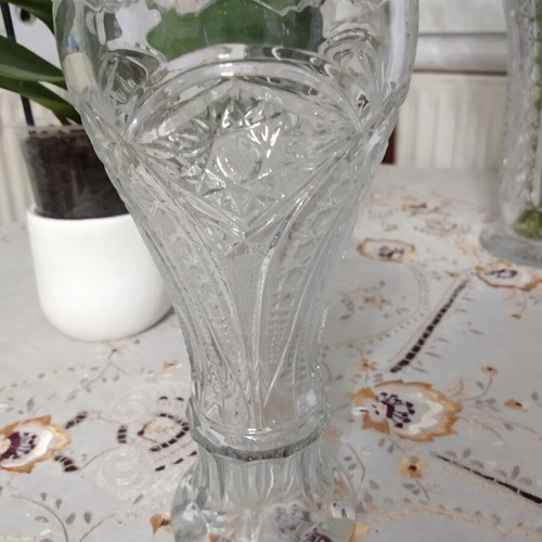 Crystal vase like new, height 24cm, opening 12.5cm