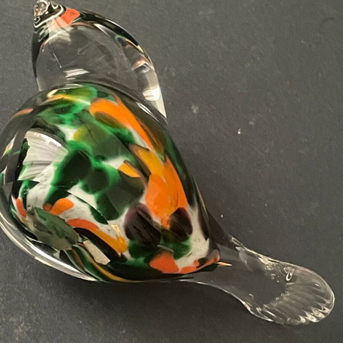 Vintage Murano-style art glass bird figurine like new