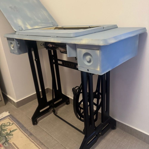 Eastern sewing machine used with drawers and chalk paint finish