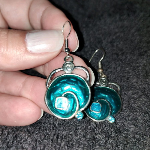 Blue earrings new, steel