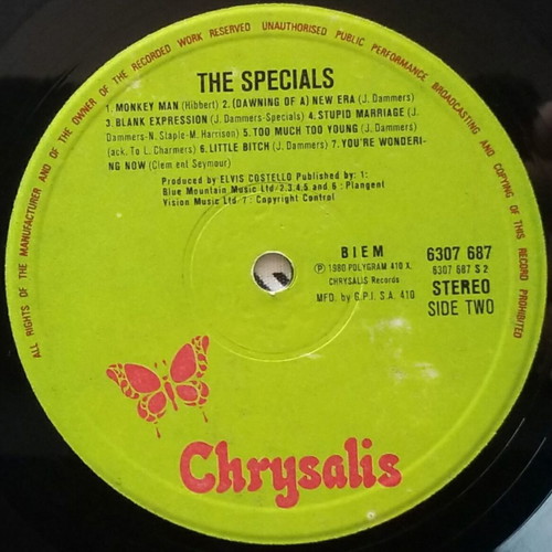 The Specials vinyl LP used, rock, ska debut album