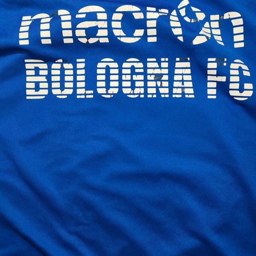 Bologna FC Macron Long-Sleeve Training Shirt used, size L, royal blue