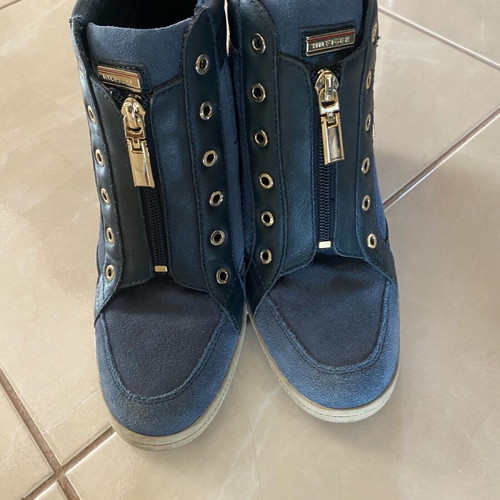 Tommy Hilfiger Blue Suede Ankle Boots Like New Size 39