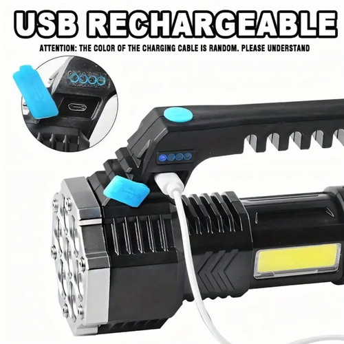 Rechargeable flashlight new with USB, 7 LED and side light