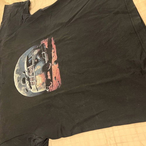 T-shirt tee vintage logo w.v size XXL used, black, V-neck