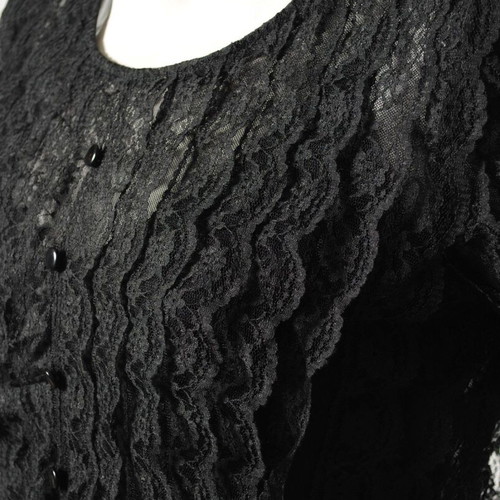 Chloe black lace dress with ruffles