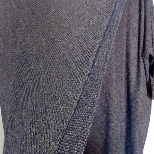 White House Black Market women's knit blouse with lurex, like new, gray charcoal