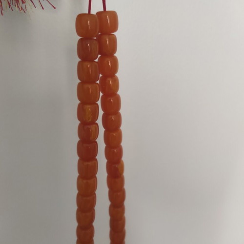 Mastic komboloi worry beads in honey shades, 33 beads