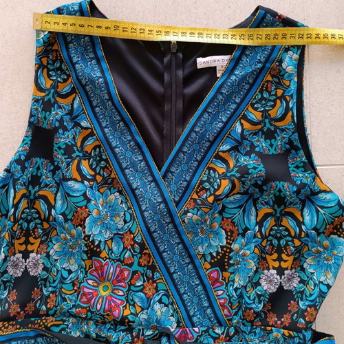 Sandra Darren midi sleeveless dress Medium like new, black and blue