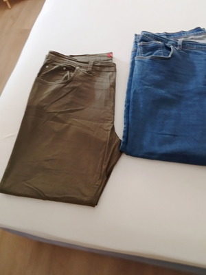 Two pants 3XL, one jeans and one khaki