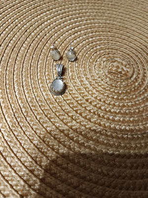 Silver set pendant and earrings like new