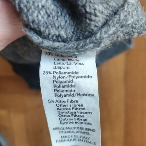 Re Del Mare gray and blue wool polo sweater M/L like new