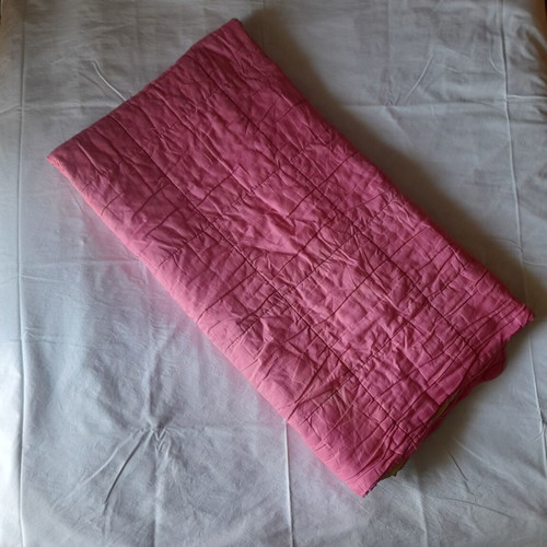 Double quilt used, thin reversible pink and green