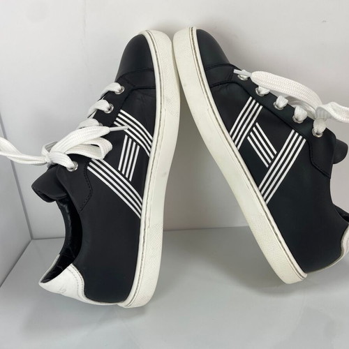 Hermes leather sneakers size 37 like new, black