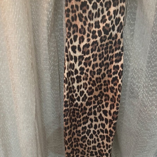 Leopard Print Dress long with slit one size new by Abysse