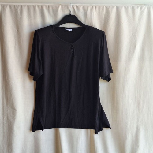 Jordano Large Black Summer Jersey Blouse like new