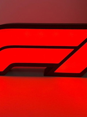 F1 Logo Light Box New with Red LED Lighting